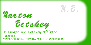 marton betskey business card